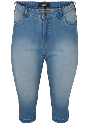 Zizzi High waist Amy capri jeans met super slim fit, Light Blue Denim, Packshot image number 0