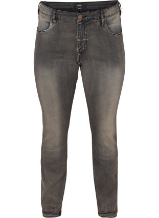 Zizzi Slim fit Emily jeans met normale taille, Dark Grey Denim, Packshot image number 0