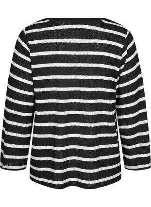 Zizzi Vest met strikken, Black White stripe, Packshot image number 1