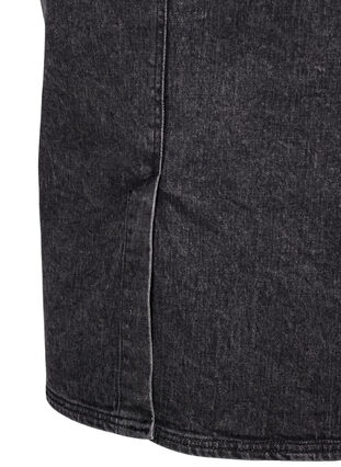 Zizzi Denim rok met split aan de voorkant, Dark Grey Denim, Packshot image number 4