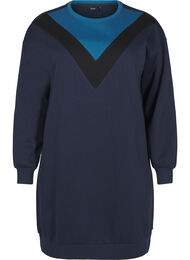 Lang sweatshirt met colourblock, Navy B. Color Block