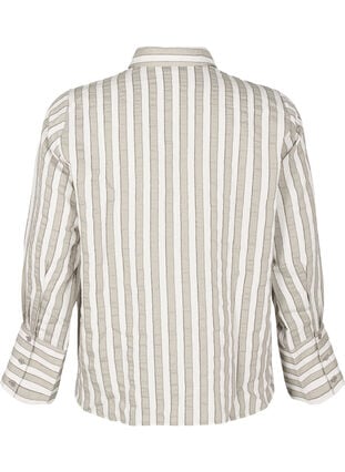 Zizzi Los T-shirt met strepen, Sand w. Black Stripe, Packshot image number 1