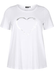 FLASH - T-shirt met motief, B. W. Silver Heart