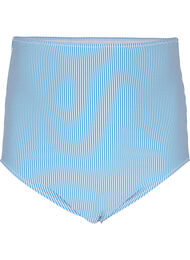 Gestreept bikinibroekje met extra hoge taille, BlueWhite Stripe AOP