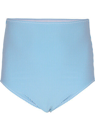 Zizzi Gestreept bikinibroekje met extra hoge taille, BlueWhite Stripe AOP, Packshot image number 0