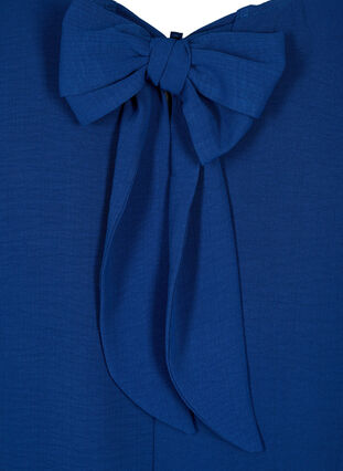 Zizzi Korte jurk met strik op de rug, Estate Blue, Packshot image number 3