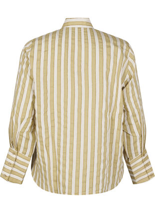 Zizzi Los T-shirt met strepen, Thyme w. Sand Stripe, Packshot image number 1