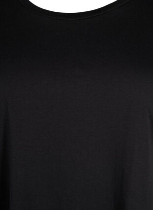 Zizzi T-shirt met korte mouwen van katoenmix, Black, Packshot image number 2