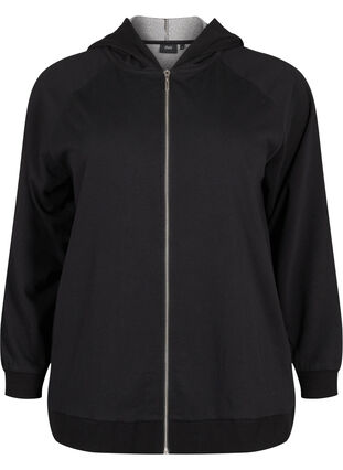 Zizzi Sweatvest met capuchon en zakken, Black, Packshot image number 0