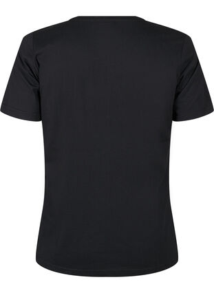 Zizzi FLASH - T-shirt met motief, Black Flower Heart , Packshot image number 1
