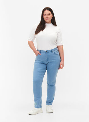 Zizzi Slim fit Emily jeans met normale taille, Ex Lt Blue, Model image number 0