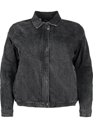 Zizzi Spijkerjasje met verborgen ritssluiting, Dark Grey Denim, Packshot image number 0