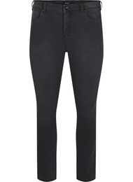 Amy jeans met een hoge taille en super slanke pasvorm, Dark Grey Denim