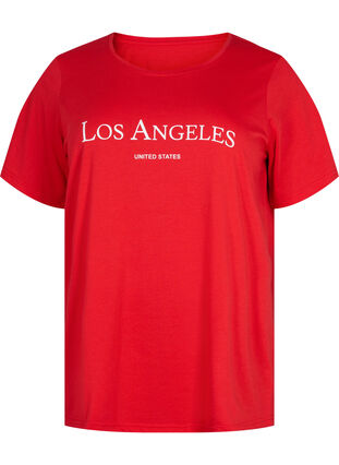 Zizzi FLASH - T-shirt met motief, High Risk Red, Packshot image number 0