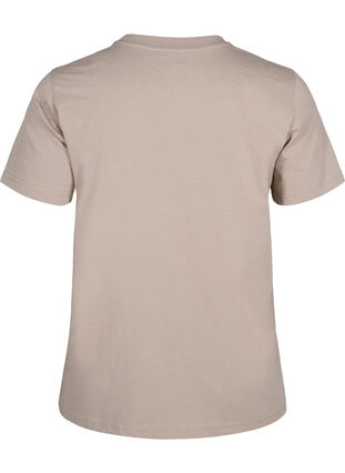 Zizzi Basic katoenen T-shirt met ronde hals, Silver Mink, Packshot image number 1