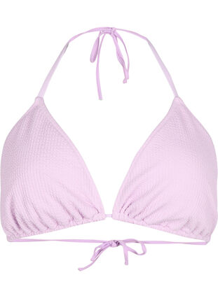 Zizzi Driehoekige bikini top met crêpe structuur, Orchid Bouquet, Packshot image number 0