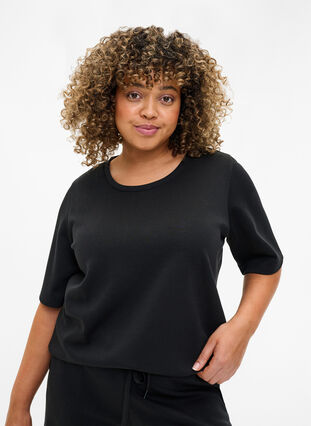 Zizzi T-shirt in modalmix, Black, Model image number 0