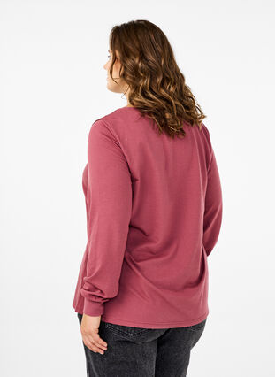 Zizzi Sweatshirt met kanten details, Rose Brown, Model image number 1