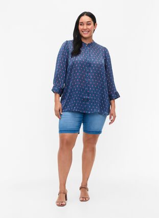 Zizzi Shirtblouse met stippen (GRS), Vintage Indigo Dot, Model image number 2