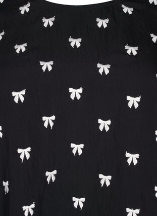 Zizzi Tuniek met strikjes en 3/4 mouwen, Black White Bow, Packshot image number 2