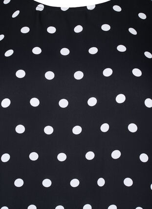 Zizzi Gestippelde blouse met korte mouwen, Black W. White Dot, Packshot image number 2