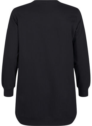 Zizzi Tuniek van sweatstof met metalen details, Black, Packshot image number 1