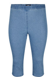 FLASH - denim capri broek met hoge taille en slanke pasvorm, Light Blue Denim