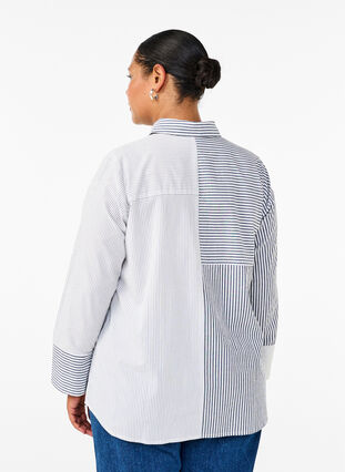 Zizzi Gestreept shirt met lange mouwen, Lava Smoke Stripe, Model image number 1