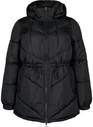 Puffer winterjas met capuchon, Black