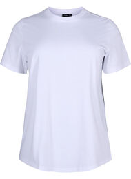 Basic katoenen T-shirt met ronde hals, Bright White, Packshot