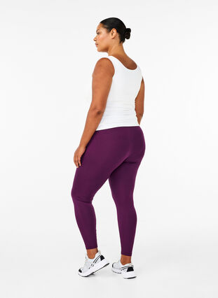 Zizzi Basic legging in viscose, Potent Purple, Model image number 1