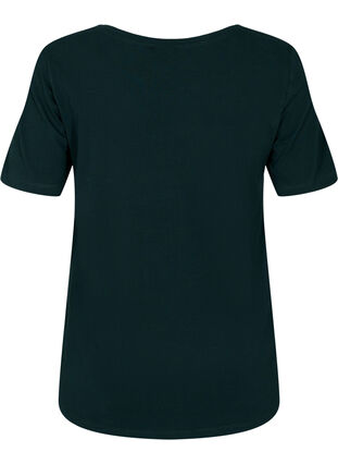 Zizzi Effen basic T-shirt van katoen, Scarab, Packshot image number 1