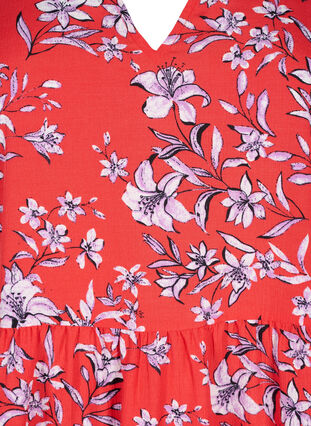 Zizzi Flash - Bedrukte A-lijn jurk, Poinsettia Flower, Packshot image number 2