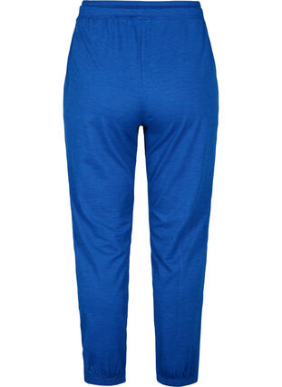 Zizzi Sport broek met zakken en trek koord, S. Blue / Black Mel., Packshot image number 1