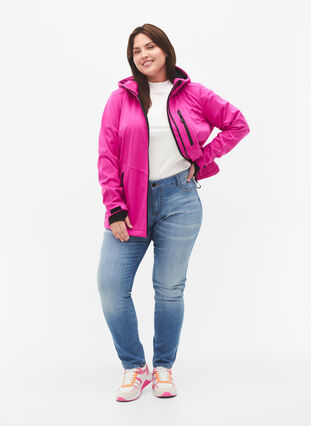 Zizzi Sportieve Softshell Jas, Rose Violet, Model image number 2