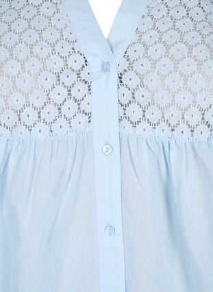 Zizzi FLASH - Shirt met gehaakt detail, Cashmere Blue, Packshot image number 2