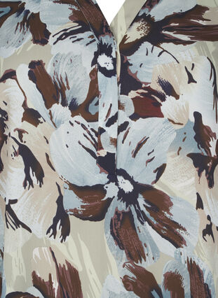 Zizzi Tuniek met lange mouwen en print, Grey Flower AOP, Packshot image number 2