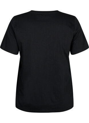 Zizzi Basic t-shirt met korte mouwen en V-hals, Black, Packshot image number 1