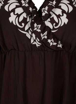 Zizzi Jurk van viscose met lange mouwen en print, Seal Brown, Packshot image number 2