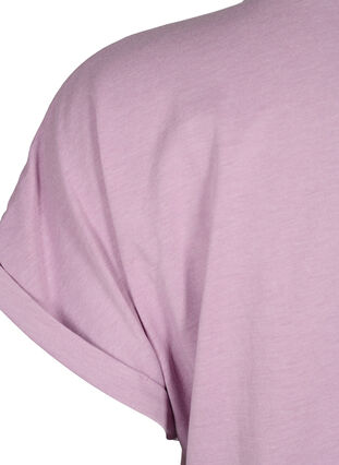 Zizzi T-shirt met korte mouwen van katoenmix, Lavender Mist, Packshot image number 3