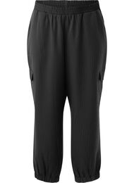 Broek met cargozakken en een elastische taille, Black Sand Pin St.