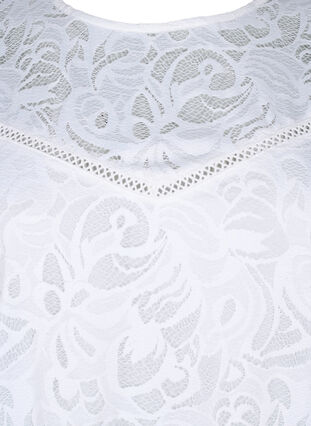 Zizzi Kanten blouse met korte mouwen, Bright White, Packshot image number 2