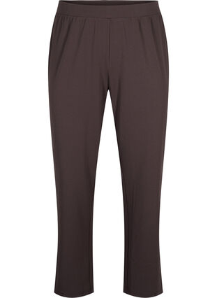 Zizzi FLASH - Broek met rechte pasvorm, Chocolate Brown, Packshot image number 0