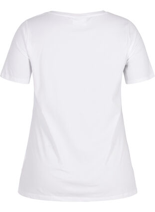 Zizzi Effen basic T-shirt van katoen, Bright White, Packshot image number 1