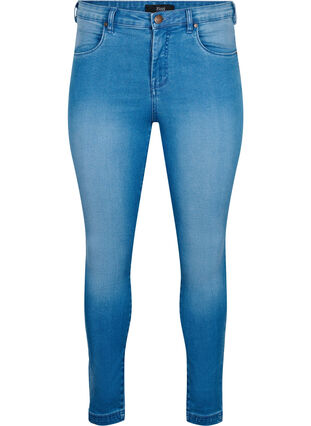 Zizzi Super slim Amy jeans met hoge taille, Light blue, Packshot image number 0