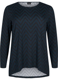 Gedessineerde blouse met lange mouwen, Scarab ZigZag