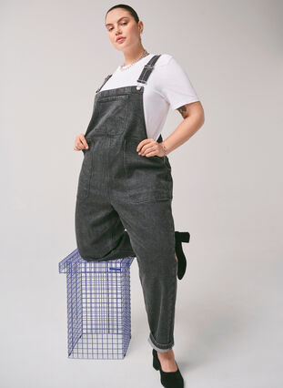 Zizzi Denim overalls, Dark Grey Denim, Image image number 0