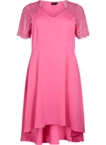 Midi-jurk met korte kanten mouwen - Roze - Maat 42-60 - Zizzi