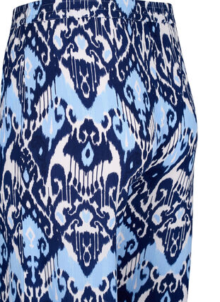 Zizzi Viscose culotte broek met print, Blue Ethnic AOP, Packshot image number 3