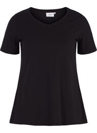 Effen basic T-shirt van katoen, Black